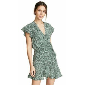 Veronica Beard Marla Green White Floral Silk Mini Dress, Size 8